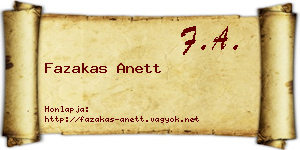 Fazakas Anett névjegykártya