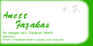 anett fazakas business card